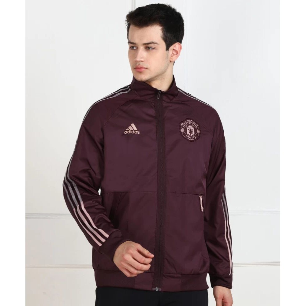 Adidas Vintage Rare Manchester United Anthem Bomber Windbreaker Jacket Maroon S